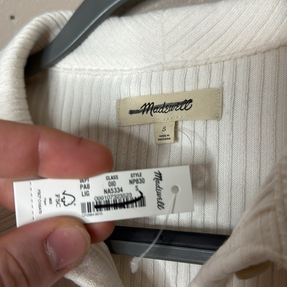 Madewell Curved-Hem Polo Cardigan Tee in Lighthouse - Picture 4 of 6